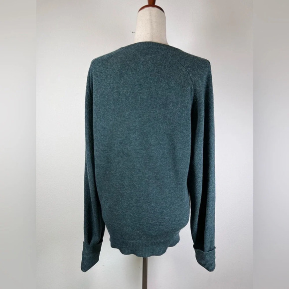 Lord Jeff 100% Virgin Lambswool Sweater Women's M Australian Blue/Grey V Neck - Picture 4 of 15